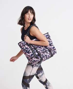 Superdry Fitness Tote Női Táska Fehér/Rózsaszín/Kék | JNTYF1683